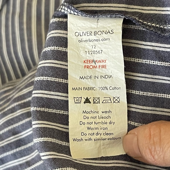 Oliver Bonas frilled pinstripe shirt blouse - Picture 8 of 11